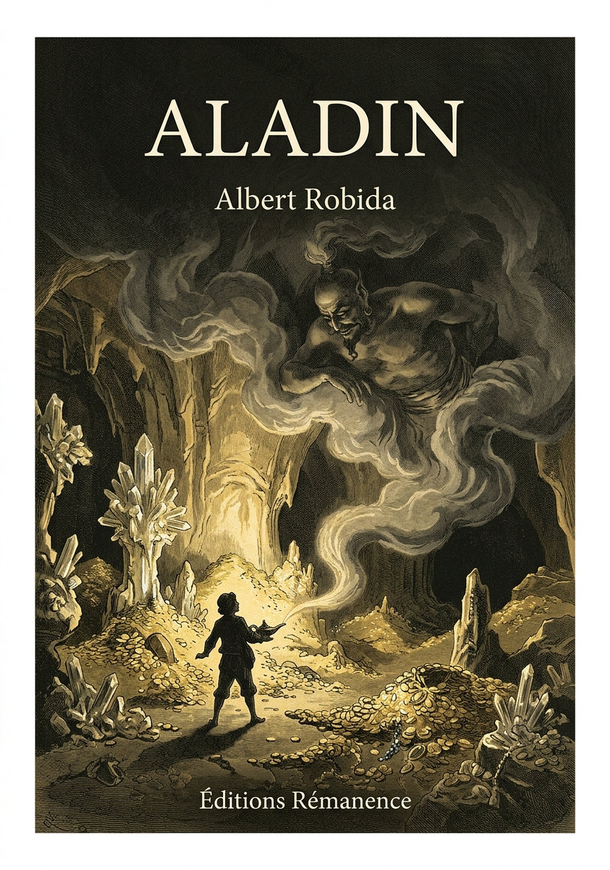 Livre Aladin par Albert Robida - Couverture - Editions Remanence