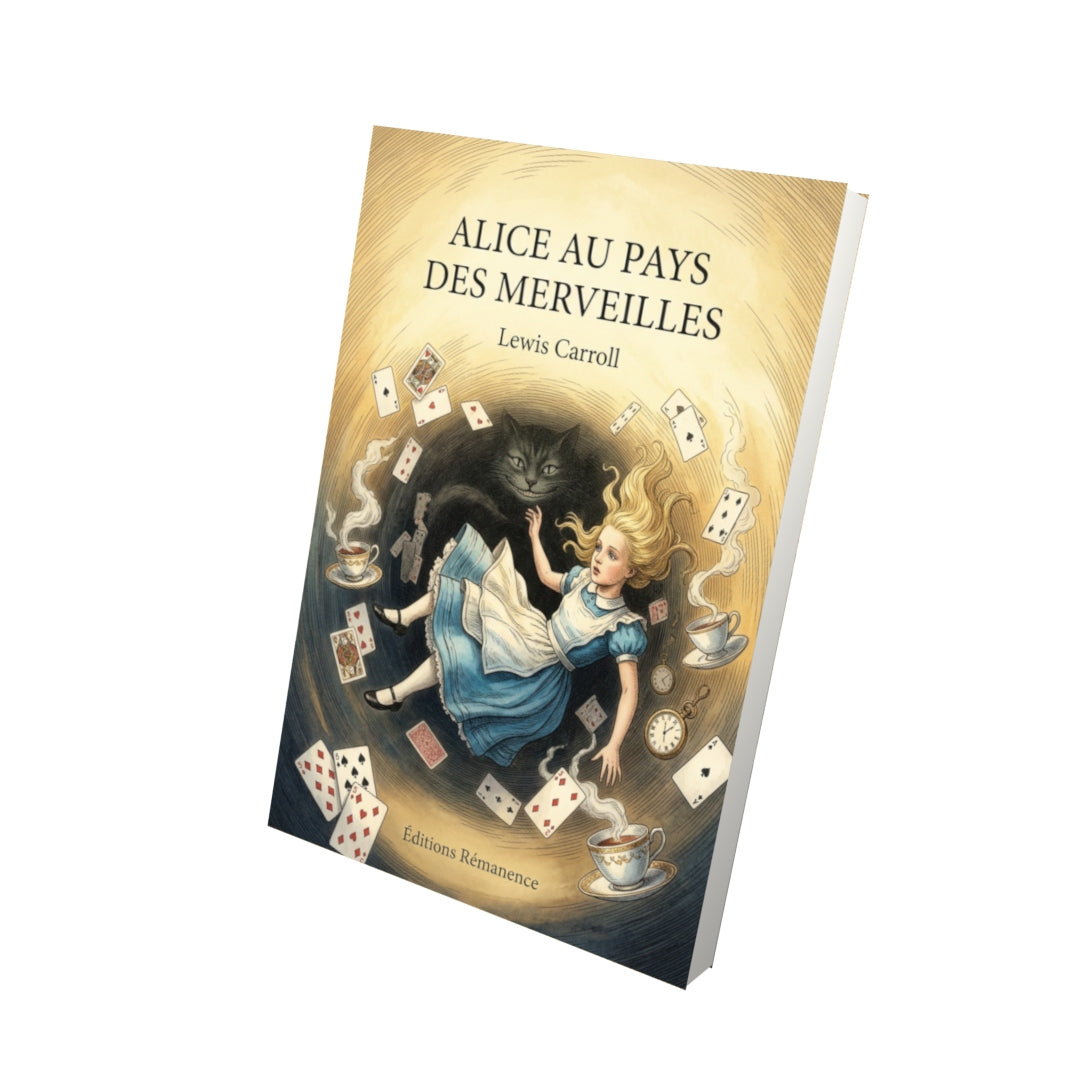Livre Alice au pays des merveilles par Lewis Carroll - Vue 3D - Editions Remanence