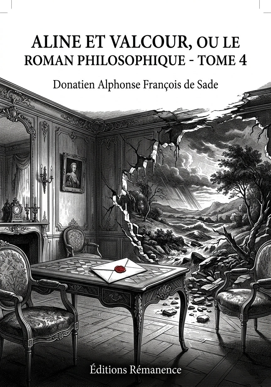 Livre Aline et Valcour, ou Le roman philosophique - Tome 4 par Donatien Alphonse François de Sade - Couverture - Editions Remanence