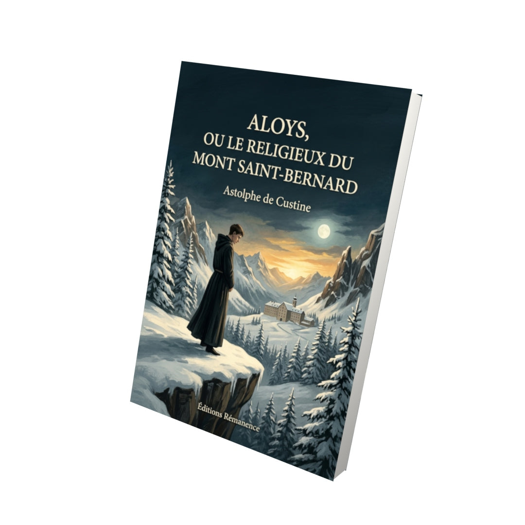 Livre Aloys, ou le religieux du Mont Saint-Bernard par Astolphe de Custine - Vue 3D - Editions Remanence