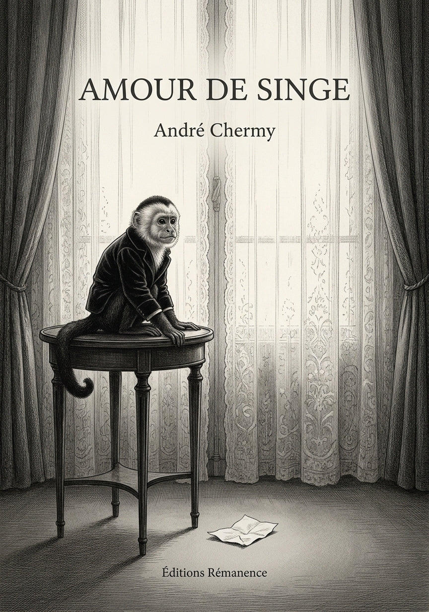 Livre Amour de singe par André Chermy - Couverture - Editions Remanence