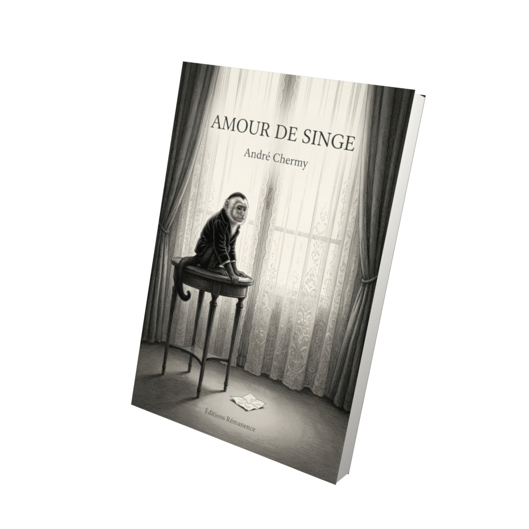 Livre Amour de singe par André Chermy - Vue 3D - Editions Remanence