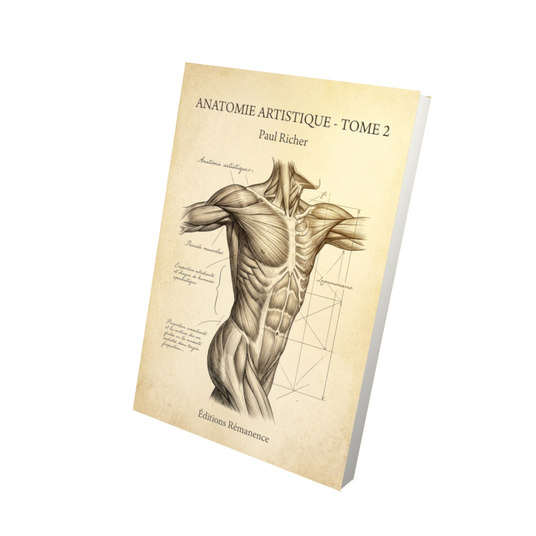 Livre Anatomie artistique - Tome 2 par Paul Richer - Vue 3D - Editions Remanence