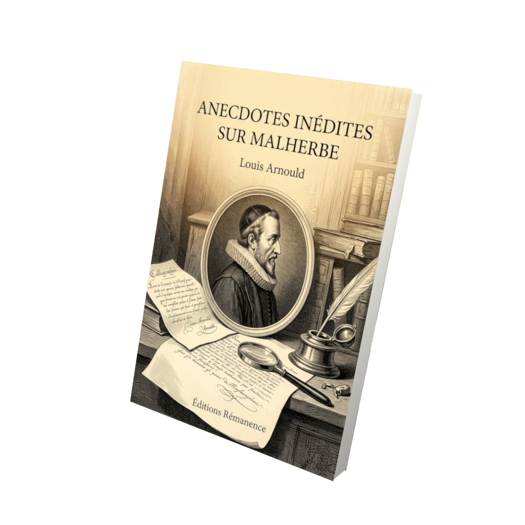 Livre Anecdotes inédites sur Malherbe par Louis Arnould - Vue 3D - Editions Remanence