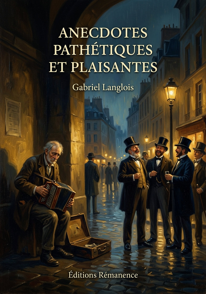 Livre Anecdotes pathétiques et plaisantes par Gabriel Langlois - Couverture - Editions Remanence