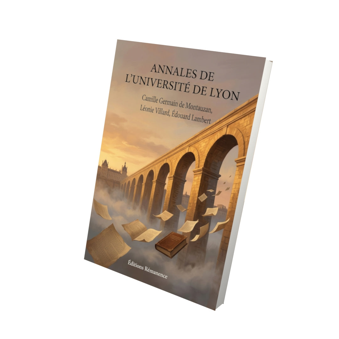 Livre Annales de l'université de Lyon par Camille Germain de Montauzan, Léonie Villard, Édouard Lambert - Vue 3D - Editions Remanence