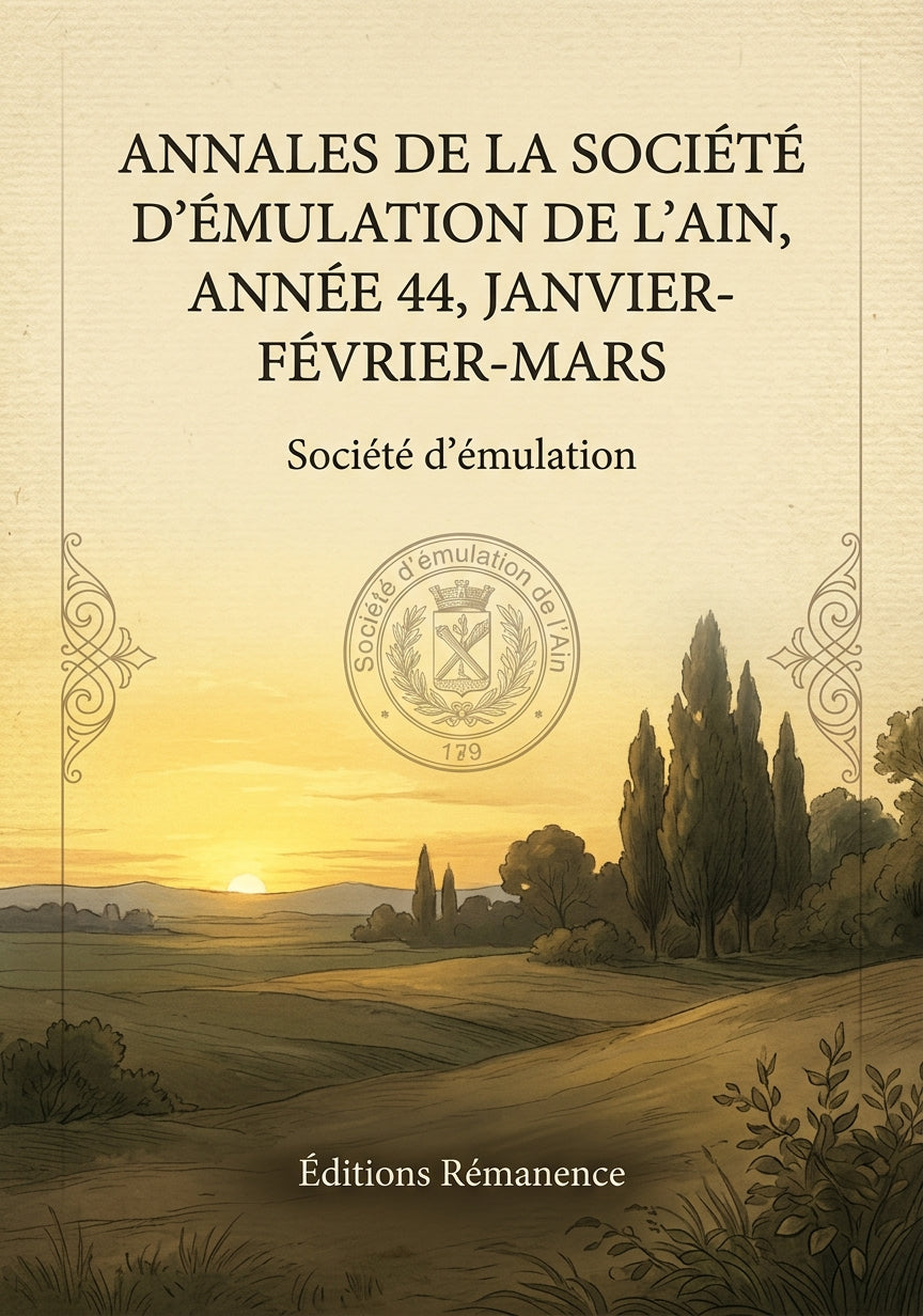 Livre Annales de la Société d’émulation de l’Ain, année 44, janvier-février-mars par Société d’émulation - Couverture - Editions Remanence