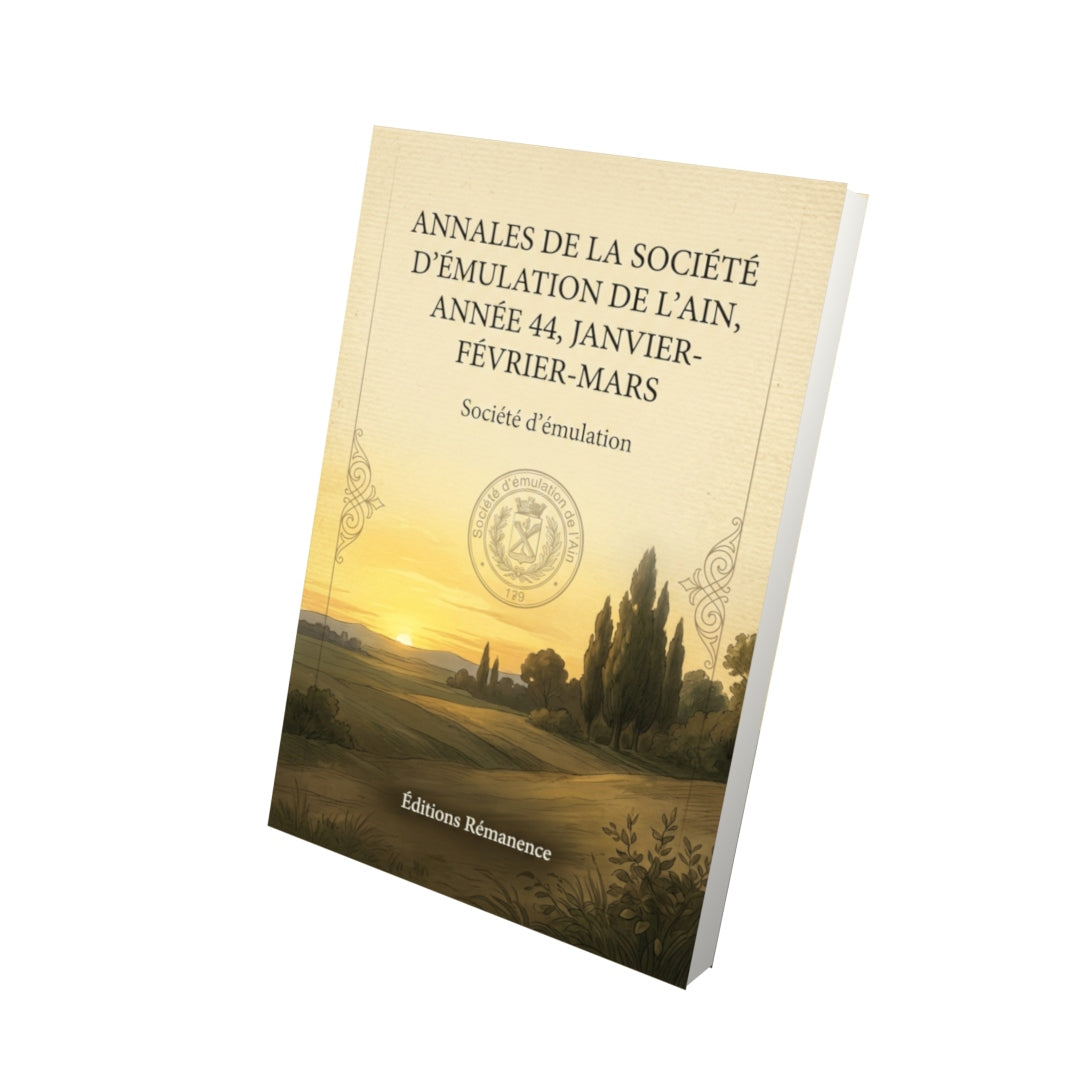 Livre Annales de la Société d’émulation de l’Ain, année 44, janvier-février-mars par Société d’émulation - Vue 3D - Editions Remanence