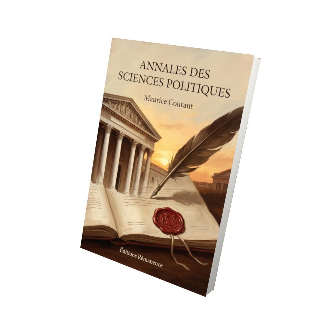 Livre Annales des sciences politiques par Maurice Courant - Vue 3D - Editions Remanence