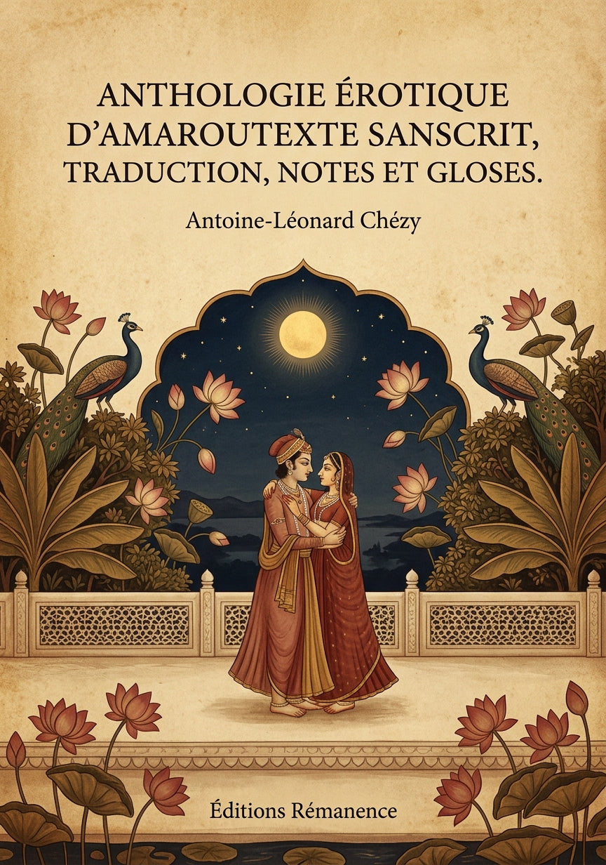 Livre Anthologie érotique d’AmarouTexte sanscrit, traduction, notes et gloses. par Antoine-Léonard Chézy - Couverture - Editions Remanence