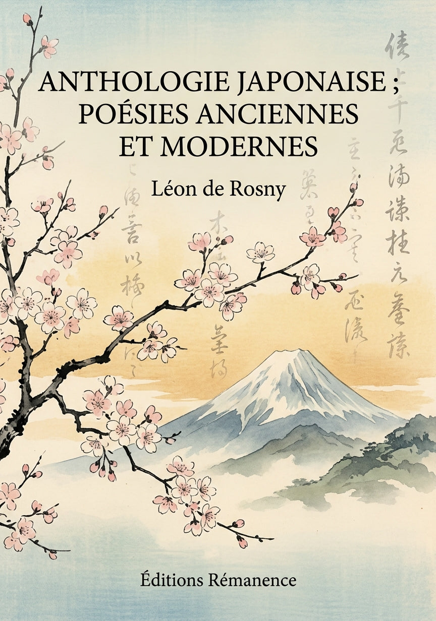 Livre Anthologie japonaise ; poésies anciennes et modernes par Léon de Rosny - Couverture - Editions Remanence