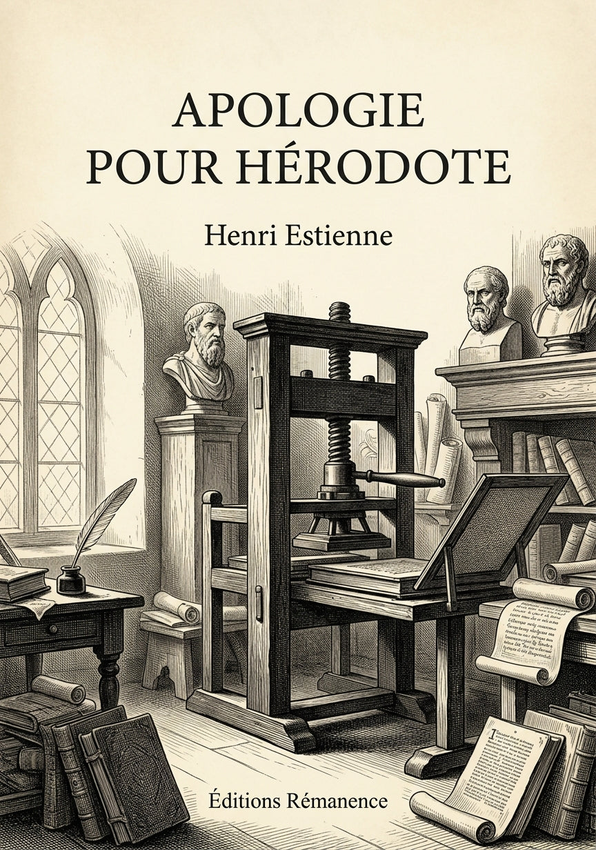 Livre Apologie pour Hérodote par Henri Estienne - Couverture - Editions Remanence