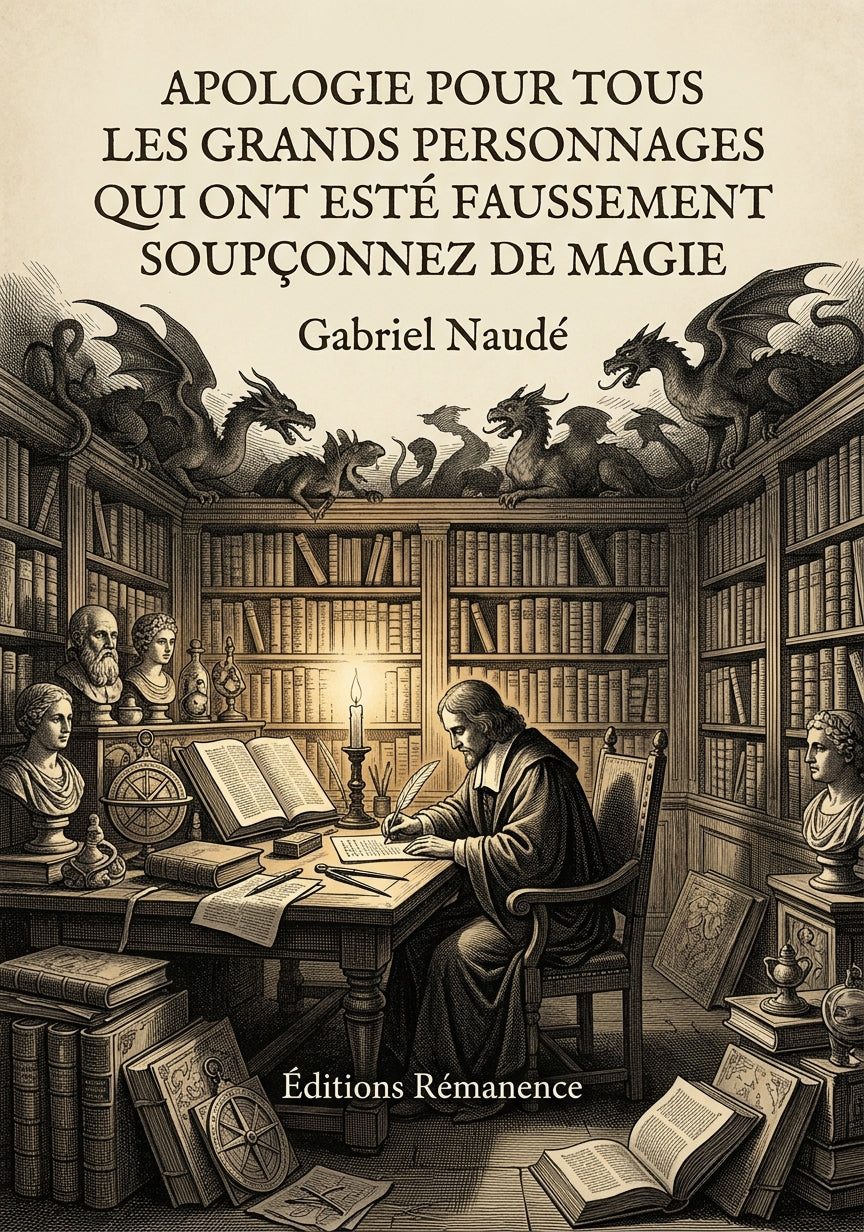 Livre Apologie pour tous les grands personnages qui ont esté faussement soupçonnez de magie par Gabriel Naudé - Couverture - Editions Remanence
