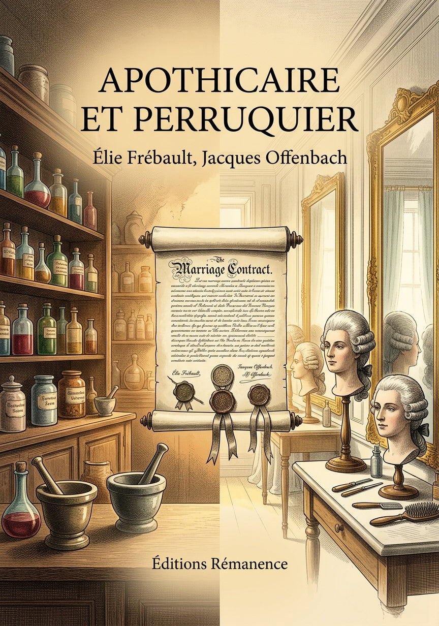 Livre Apothicaire et perruquier par Élie Frébault, Jacques Offenbach - Couverture - Editions Remanence