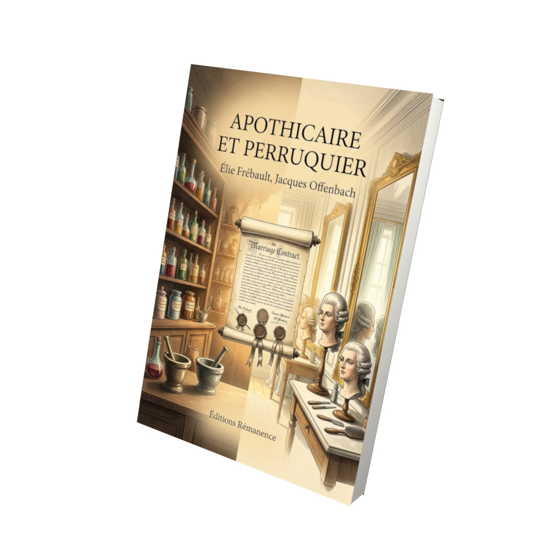 Livre Apothicaire et perruquier par Élie Frébault, Jacques Offenbach - Vue 3D - Editions Remanence