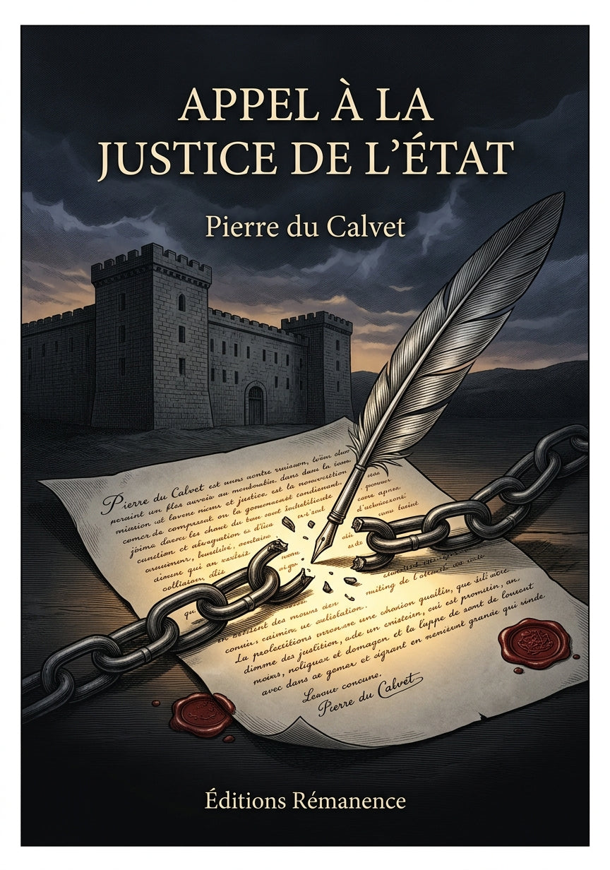Livre Appel à la justice de l’État par Pierre du Calvet - Couverture - Editions Remanence