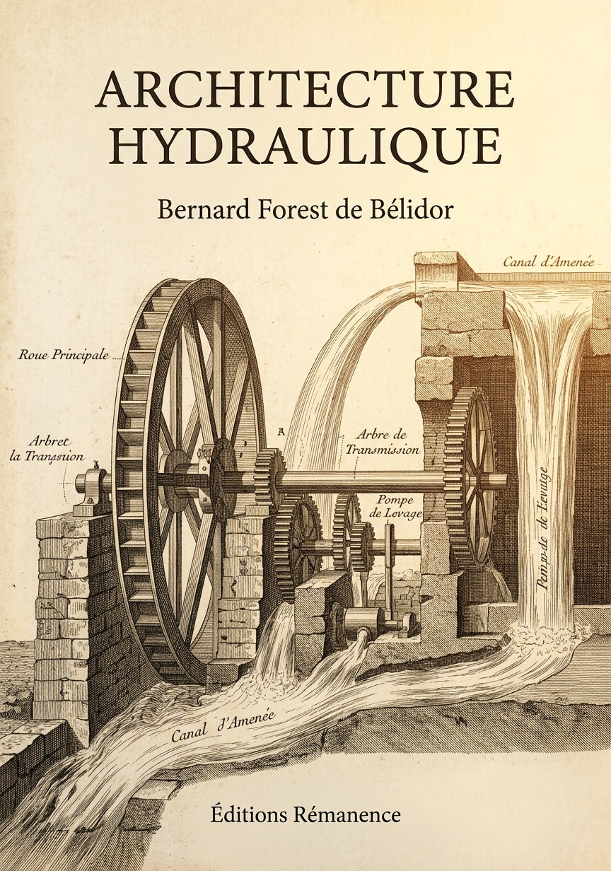 Livre Architecture hydraulique par Bernard Forest de Bélidor - Couverture - Editions Remanence