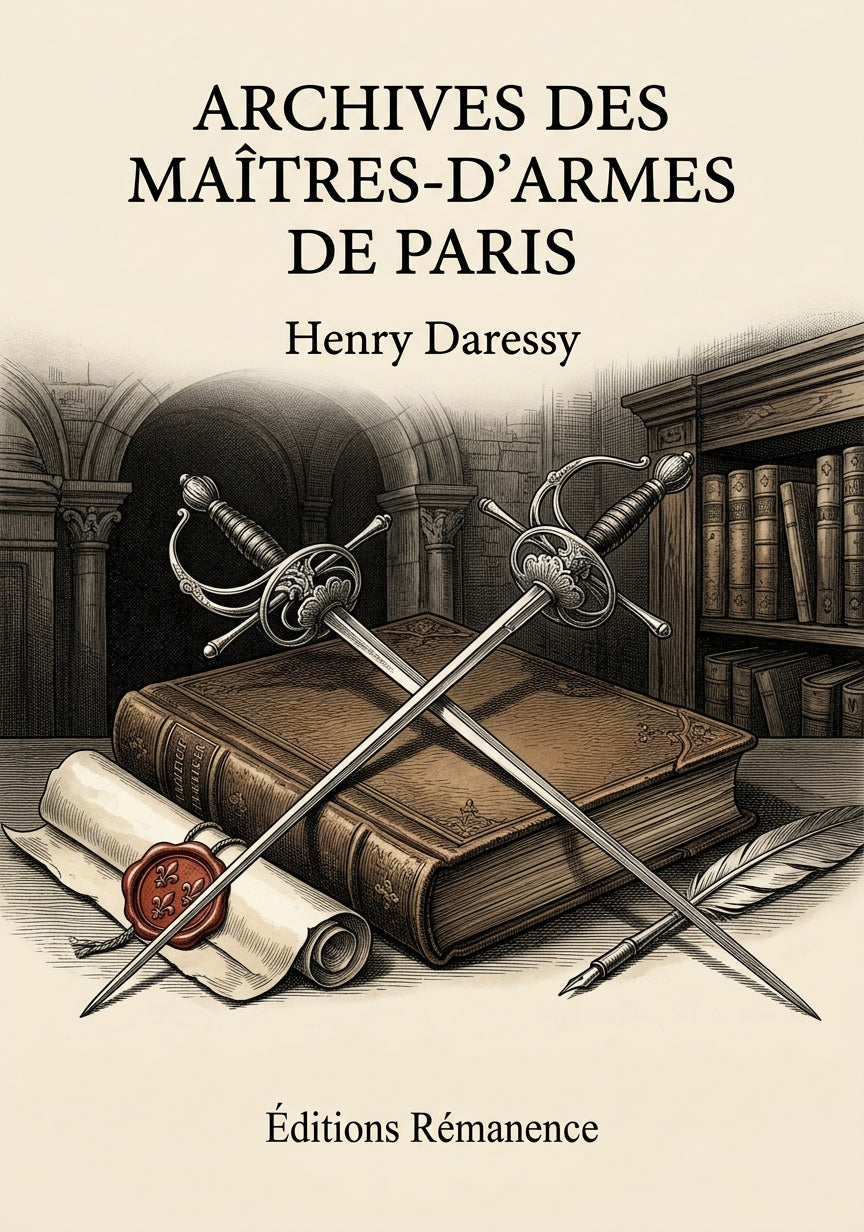 Livre Archives des maîtres-d’armes de Paris par Henry Daressy - Couverture - Editions Remanence