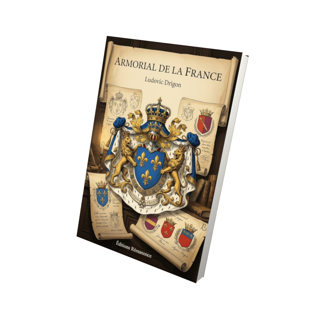 Livre Armorial de la France par Ludovic Drigon - Vue 3D - Editions Remanence