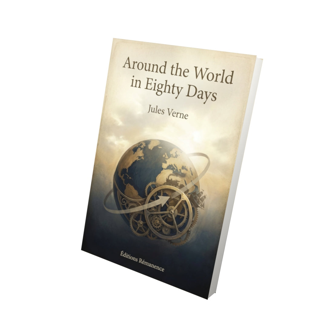 Livre Around the World in Eighty Days – Jules Verne - Vue 3D - Editions Remanence