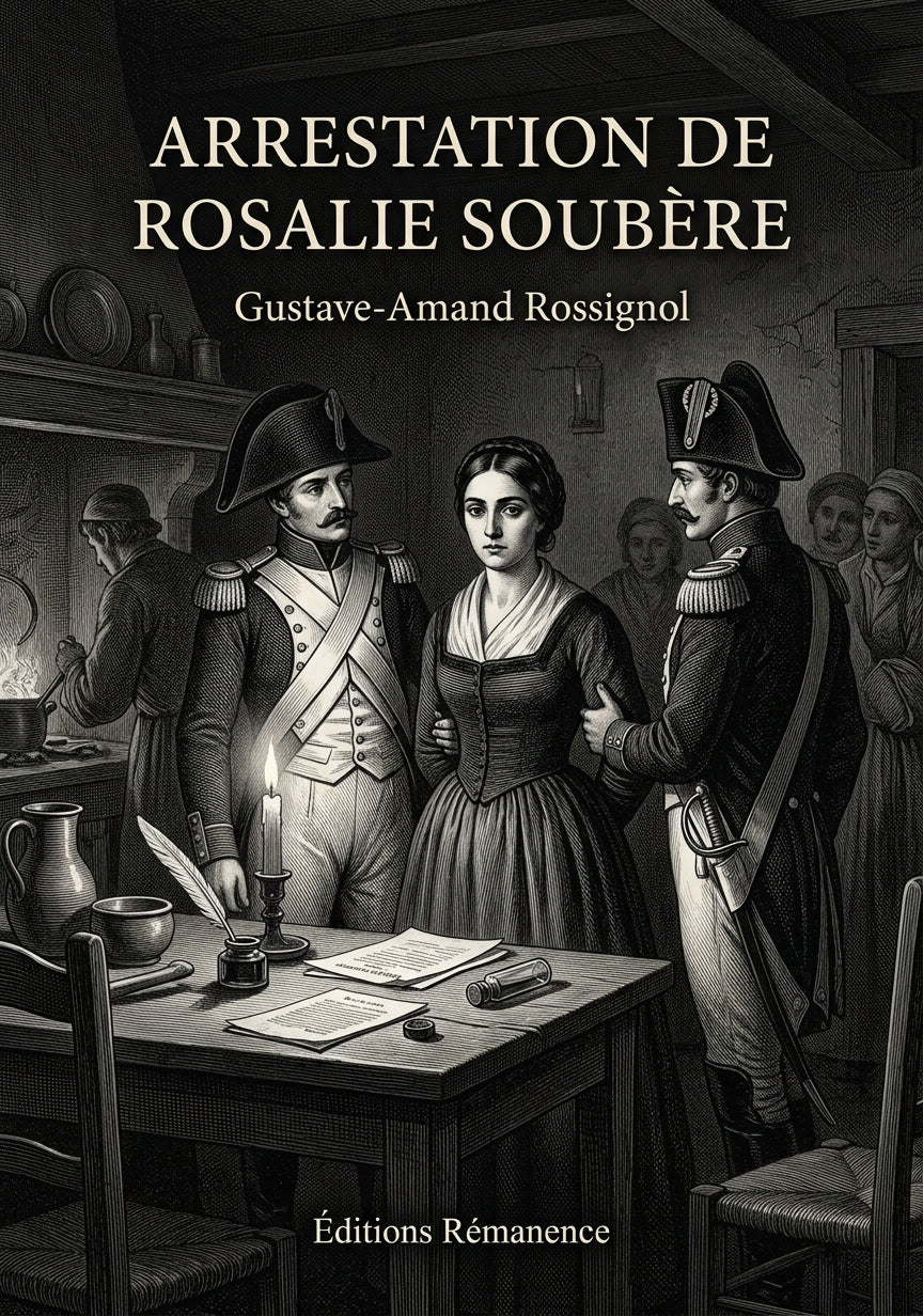 Livre Arrestation de Rosalie Soubère par Gustave-Amand Rossignol - Couverture - Editions Remanence