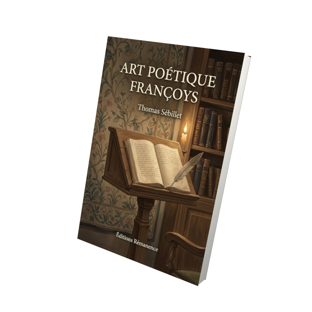 Livre Art poétique françoys par Thomas Sébillet - Vue 3D - Editions Remanence