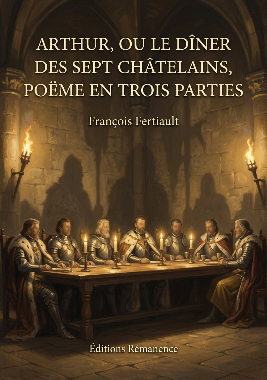 Livre Arthur, ou le Dîner des sept Châtelains, poëme en trois parties par François Fertiault - Couverture - Editions Remanence