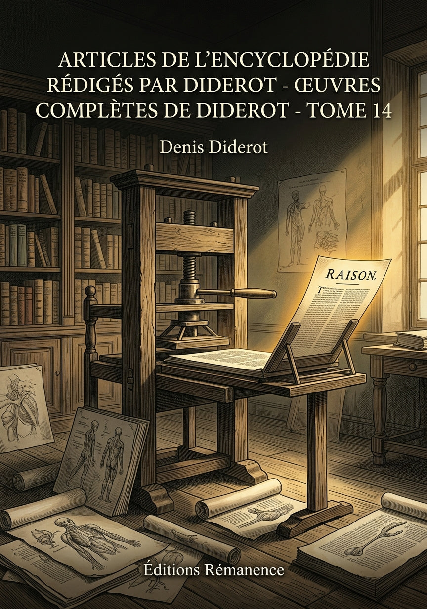 Livre Articles de l'Encyclopédie rédigés par Diderot - Œuvres complètes de Diderot - Tome 14 par Denis Diderot - Couverture - Editions Remanence