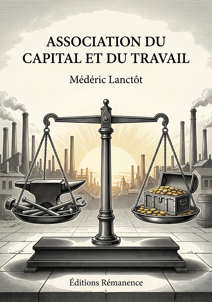 Livre Association du capital et du travail par Médéric Lanctôt - Couverture - Editions Remanence