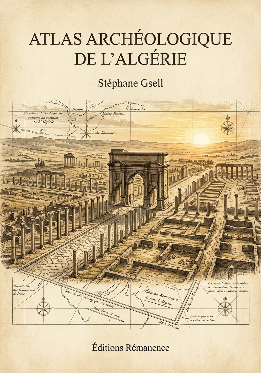 Livre Atlas archéologique de l'Algérie par Stéphane Gsell - Couverture - Editions Remanence