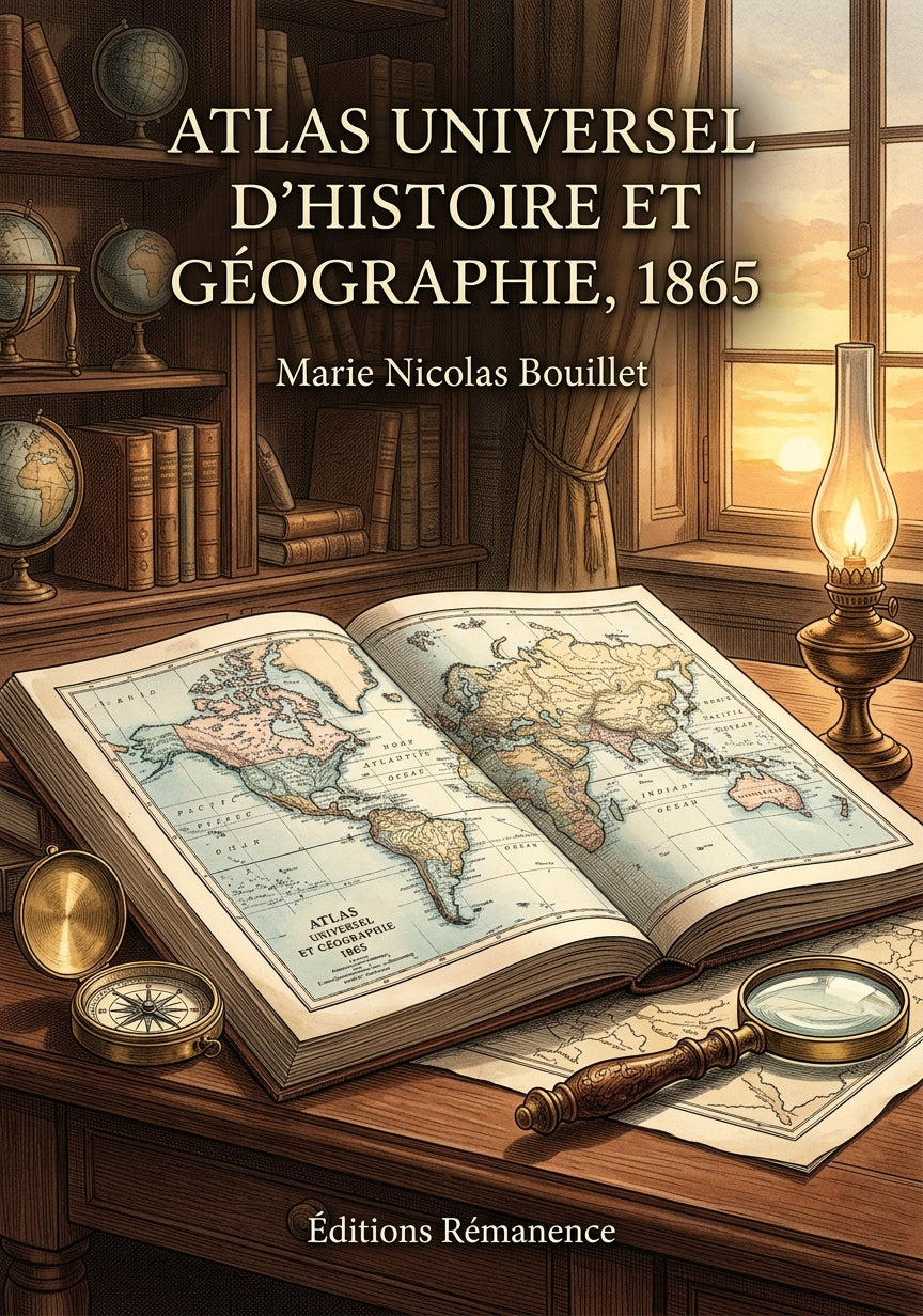Livre Atlas universel d'histoire et géographie, 1865 par Marie Nicolas Bouillet - Couverture - Editions Remanence