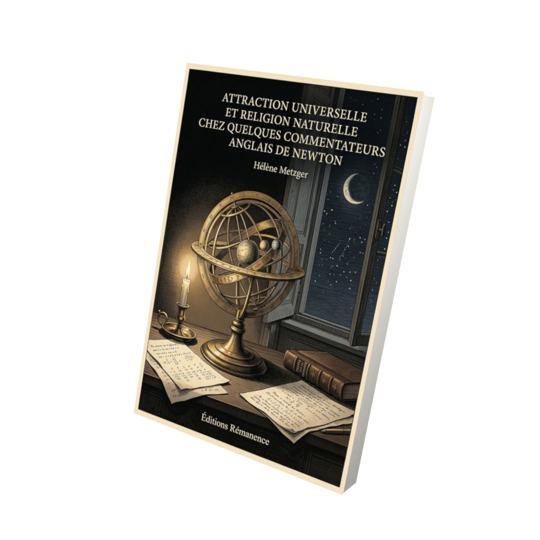 Livre Attraction universelle et religion naturelle chez quelques commentateurs anglais de Newton par Hélène Metzger - Vue 3D - Editions Remanence