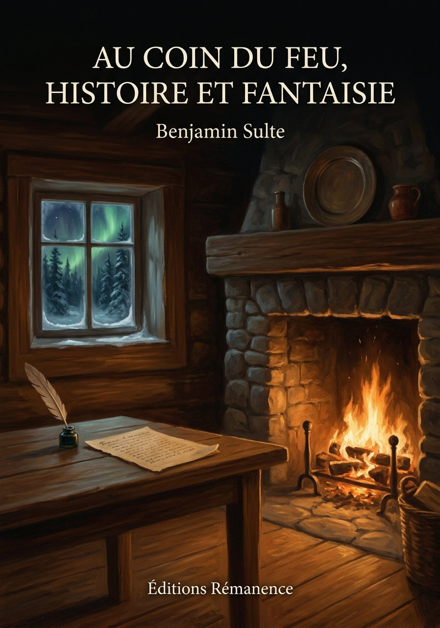 Livre Au coin du feu, histoire et fantaisie par Benjamin Sulte - Couverture - Editions Remanence