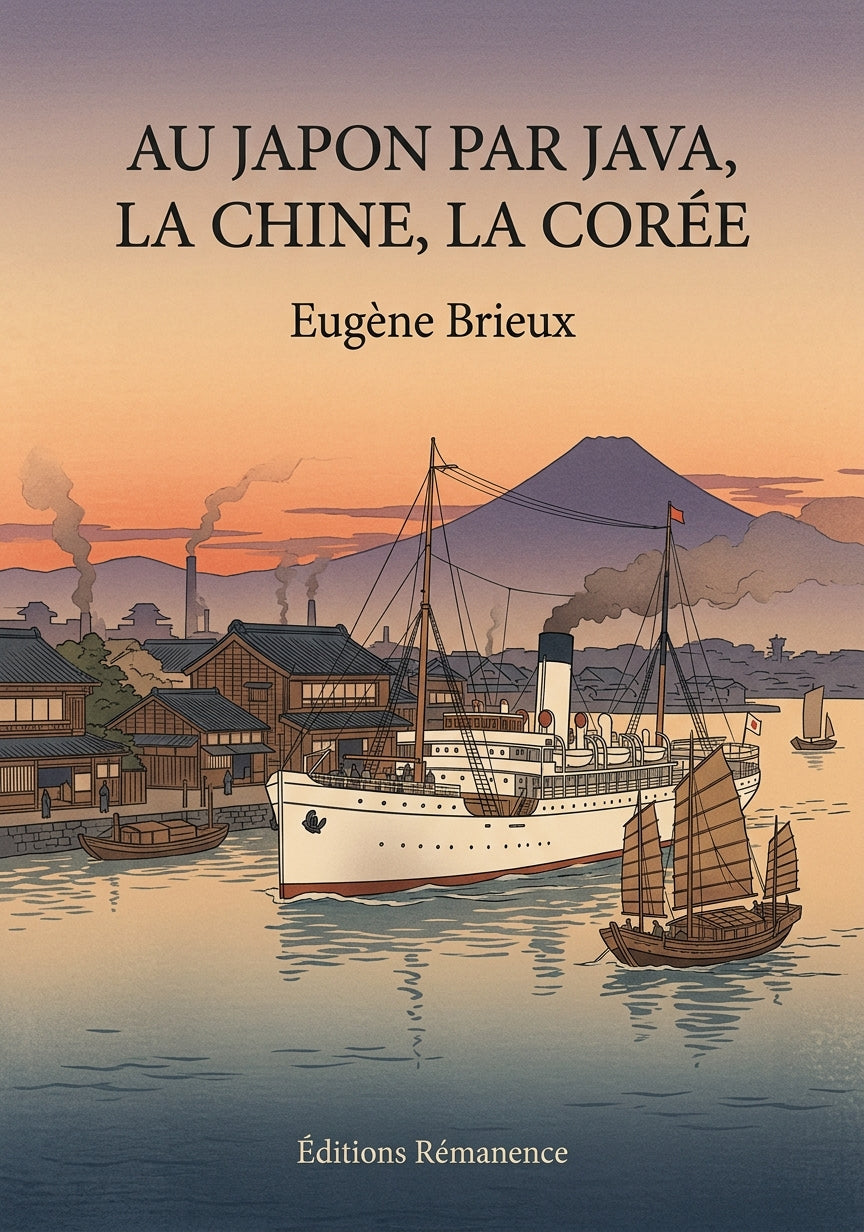 Livre Au Japon par Java, la Chine, la Corée par Eugène Brieux - Couverture - Editions Remanence