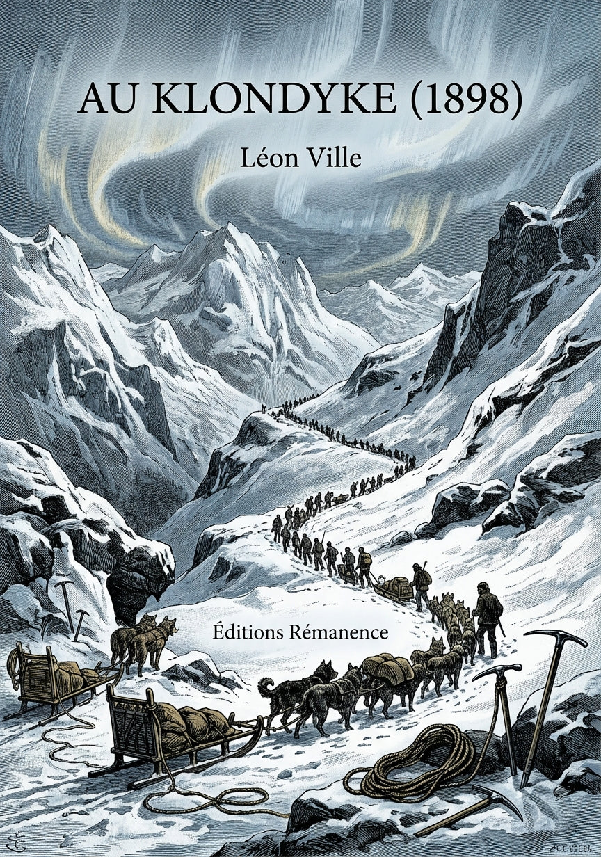 Livre Au Klondyke (1898) par Léon Ville - Couverture - Editions Remanence