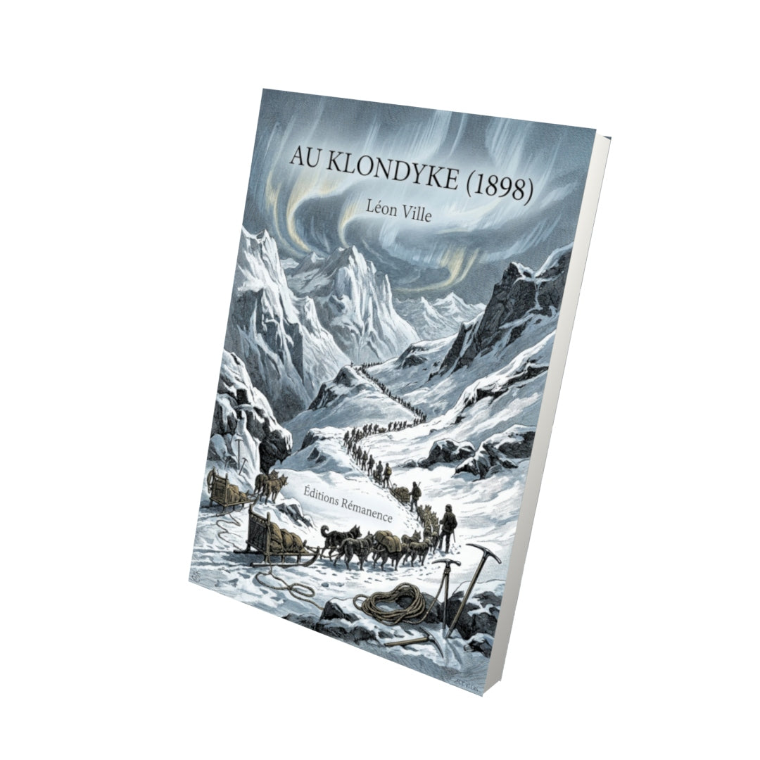 Livre Au Klondyke (1898) par Léon Ville - Vue 3D - Editions Remanence