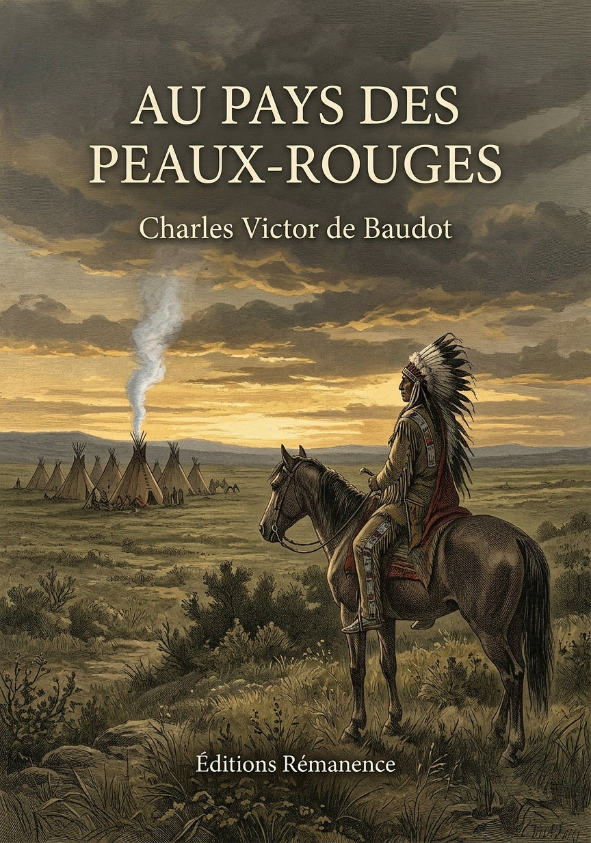 Livre Au Pays des Peaux-Rouges par Charles Victor de Baudot - Couverture - Editions Remanence