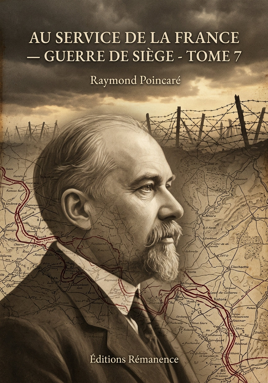 Livre Au service de la France — Guerre de siège - Tome 7 par Raymond Poincaré - Couverture - Editions Remanence