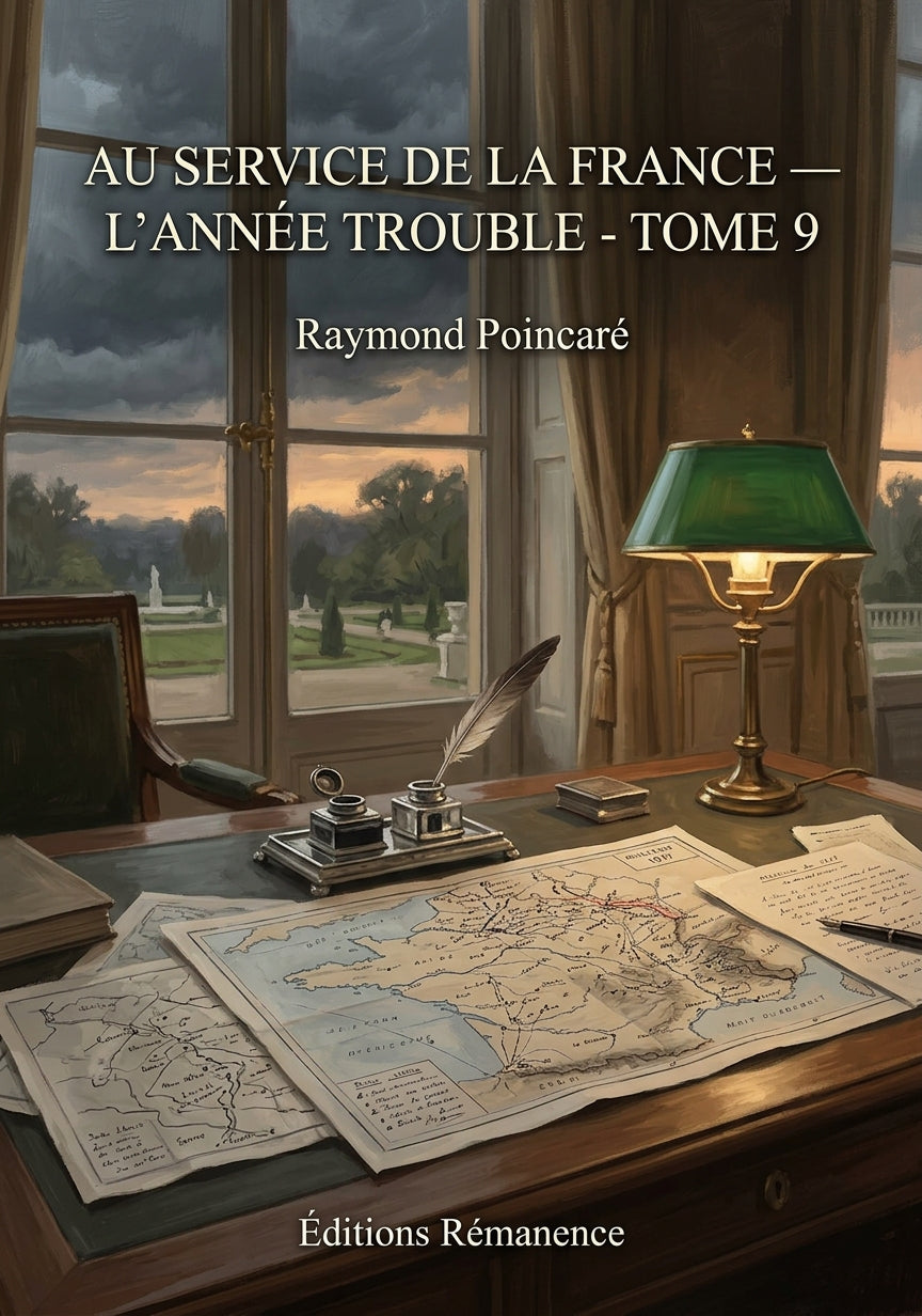 Livre Au service de la France — L’année trouble - Tome 9 par Raymond Poincaré - Couverture - Editions Remanence