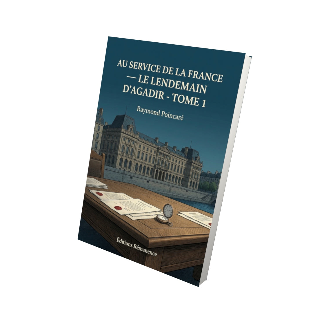 Livre Au service de la France — Le lendemain d’Agadir - Tome 1 par Raymond Poincaré - Vue 3D - Editions Remanence