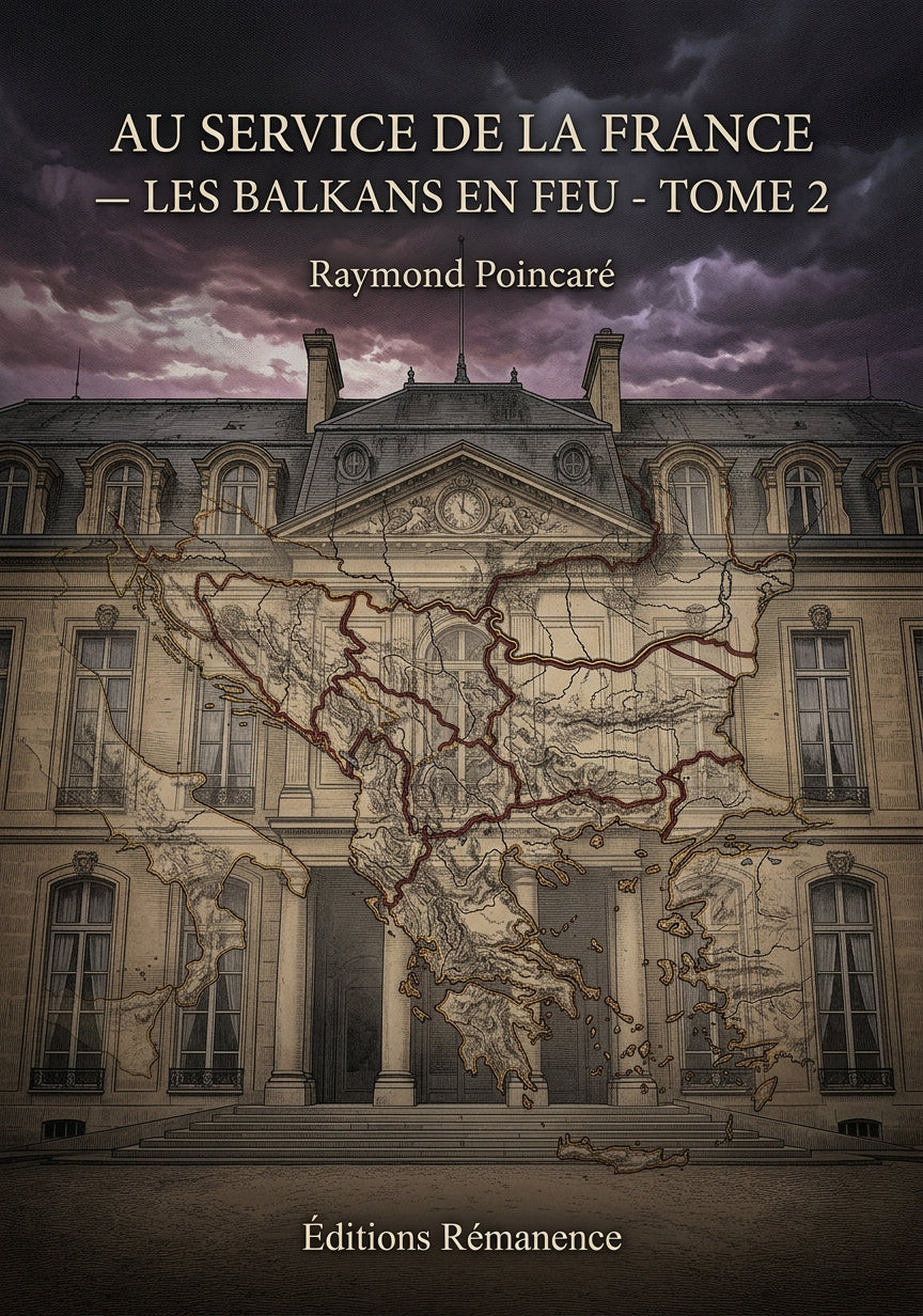 Livre Au service de la France — Les Balkans en feu - Tome 2 par Raymond Poincaré - Couverture - Editions Remanence