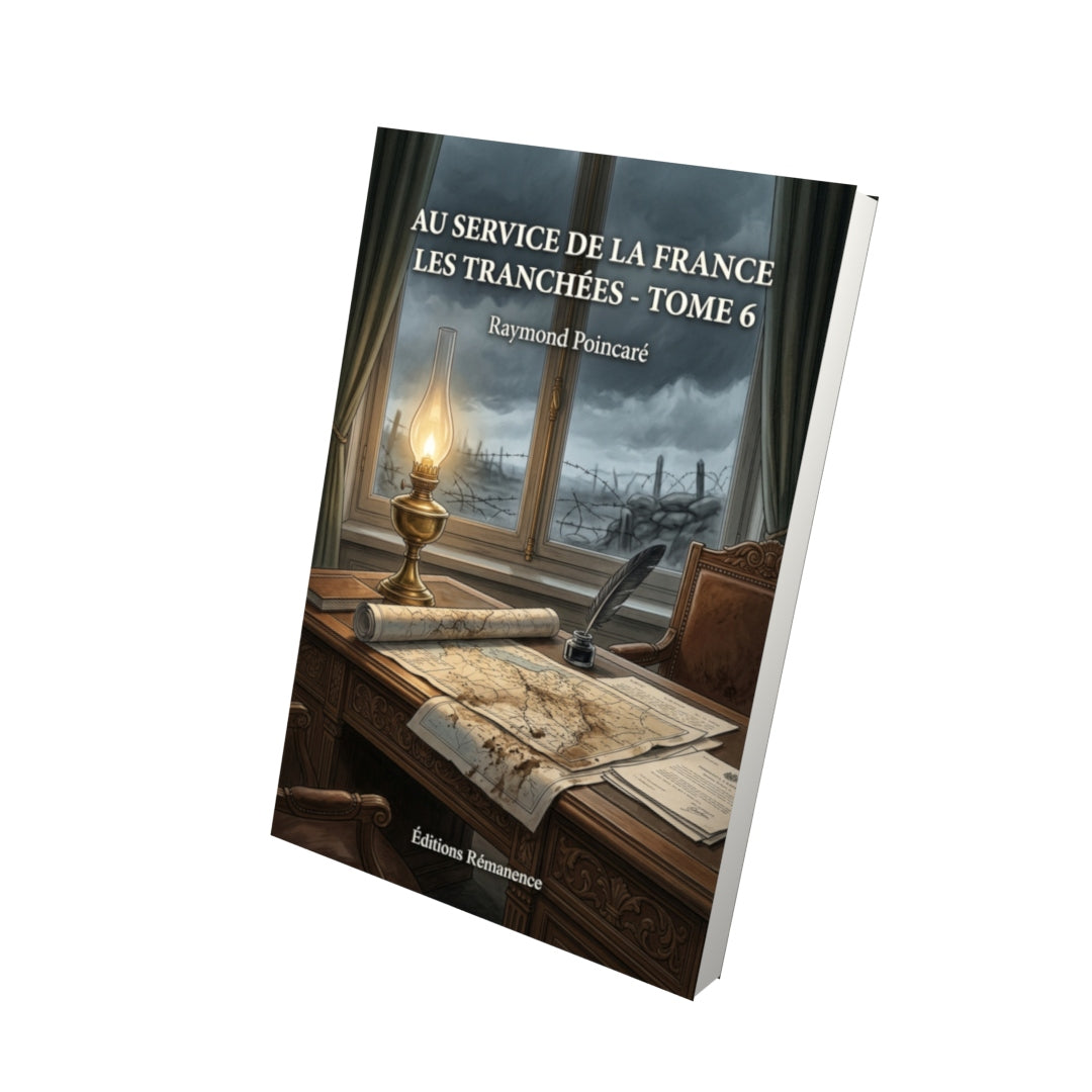 Livre Au service de la France — Les tranchées - Tome 6 par Raymond Poincaré - Vue 3D - Editions Remanence