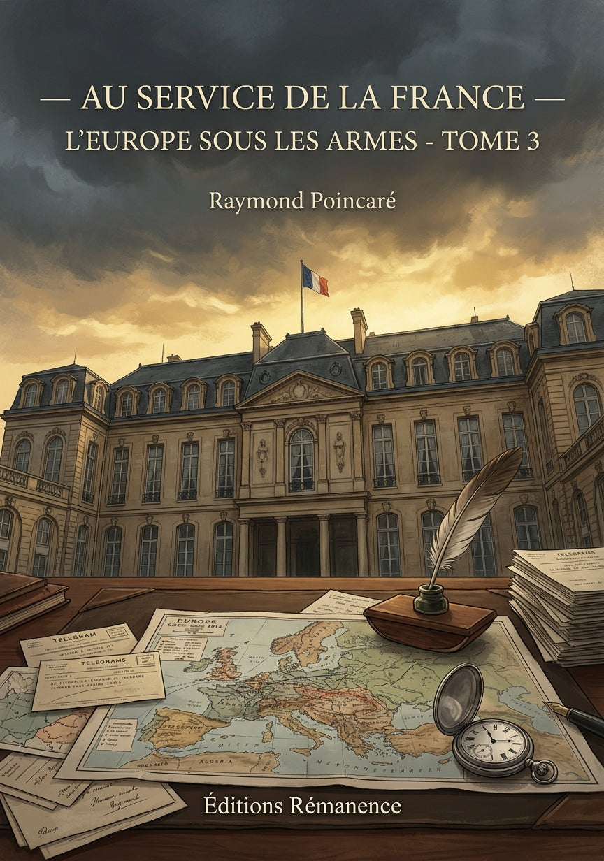 Livre Au service de la France — L’Europe sous les armes - Tome 3 par Raymond Poincaré - Couverture - Editions Remanence