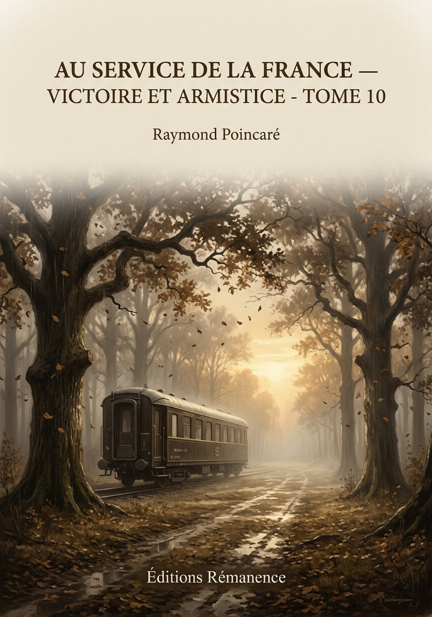 Livre Au service de la France — Victoire et armistice - Tome 10 par Raymond Poincaré - Couverture - Editions Remanence