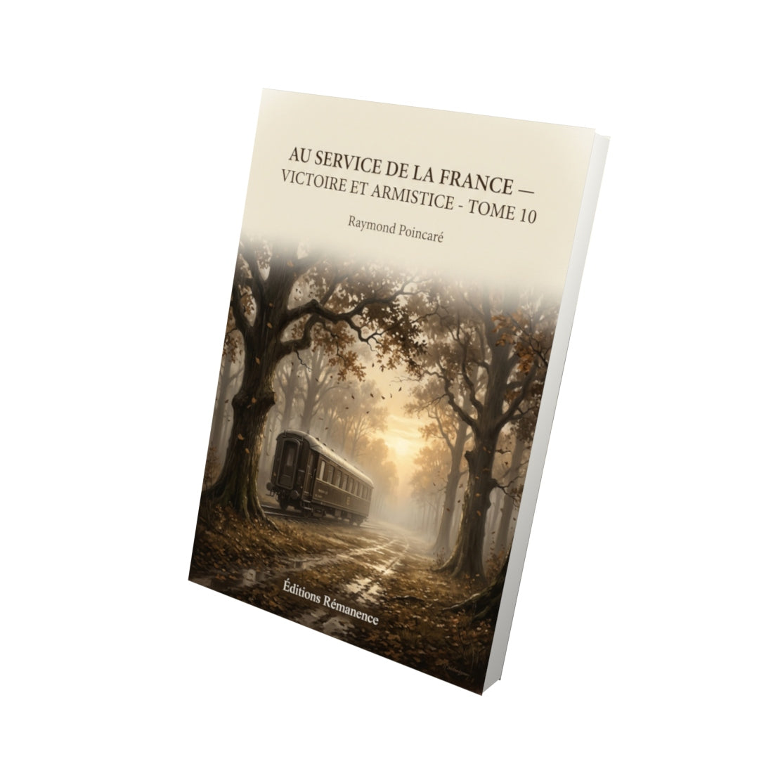 Livre Au service de la France — Victoire et armistice - Tome 10 par Raymond Poincaré - Vue 3D - Editions Remanence
