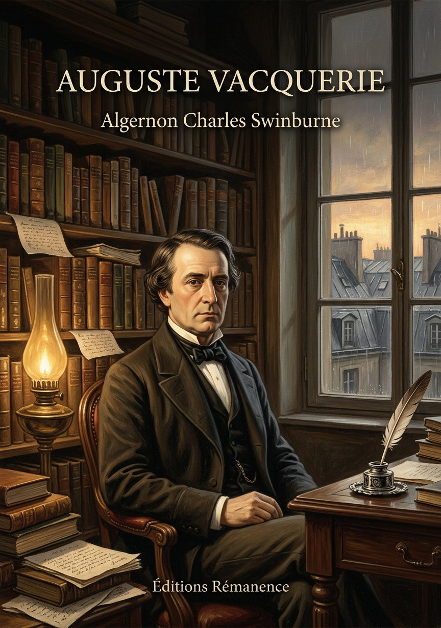 Livre Auguste Vacquerie par Algernon Charles Swinburne - Couverture - Editions Remanence