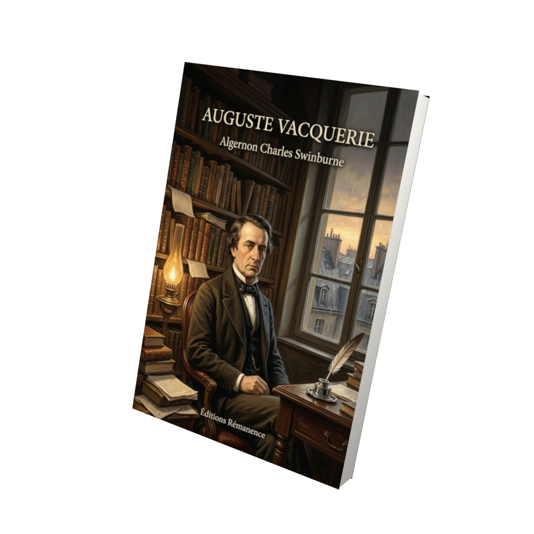 Livre Auguste Vacquerie par Algernon Charles Swinburne - Vue 3D - Editions Remanence