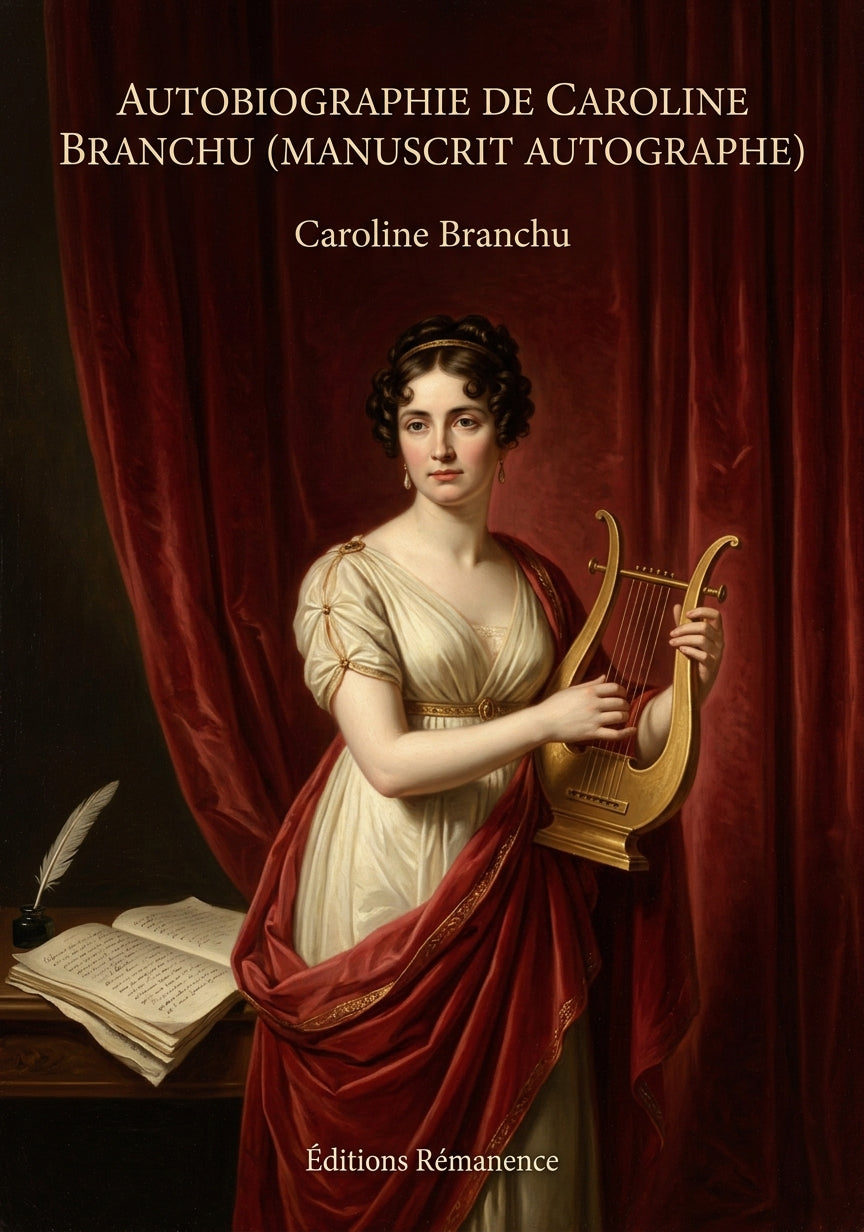 Livre Autobiographie de Caroline Branchu (manuscrit autographe) par Caroline Branchu - Couverture - Editions Remanence