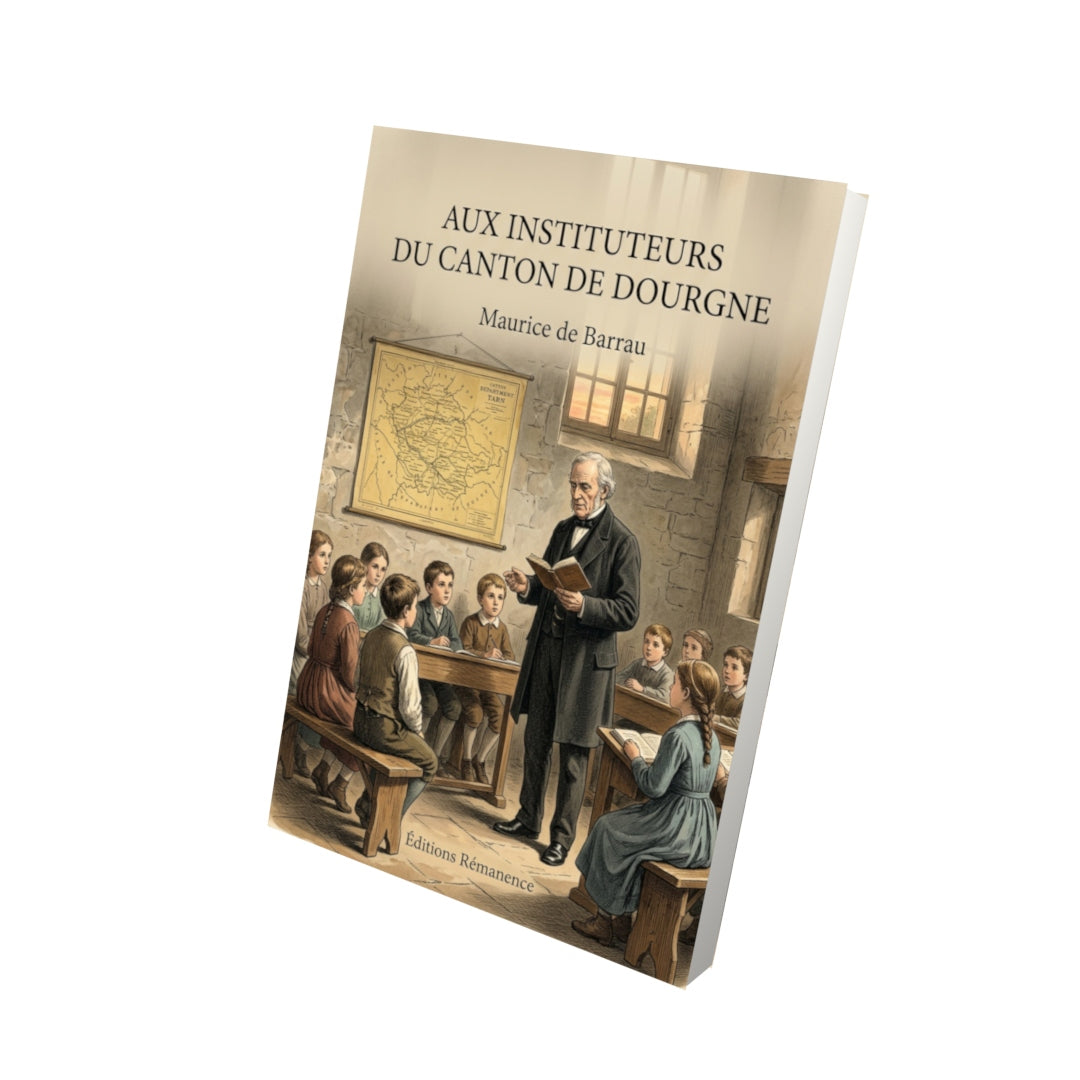 Livre Aux instituteurs du canton de Dourgne par Maurice de Barrau - Vue 3D - Editions Remanence