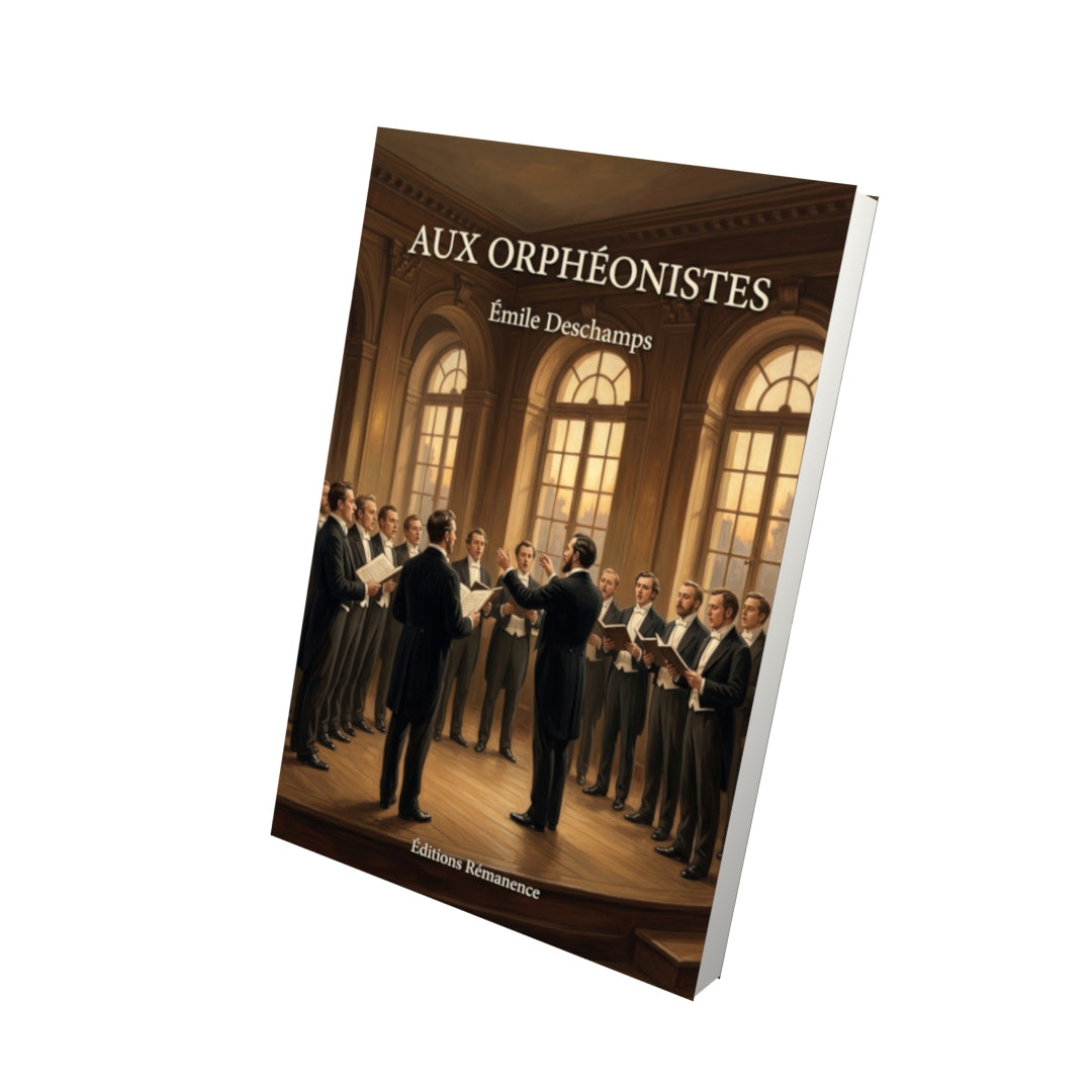 Livre Aux orphéonistes par Émile Deschamps - Vue 3D - Editions Remanence